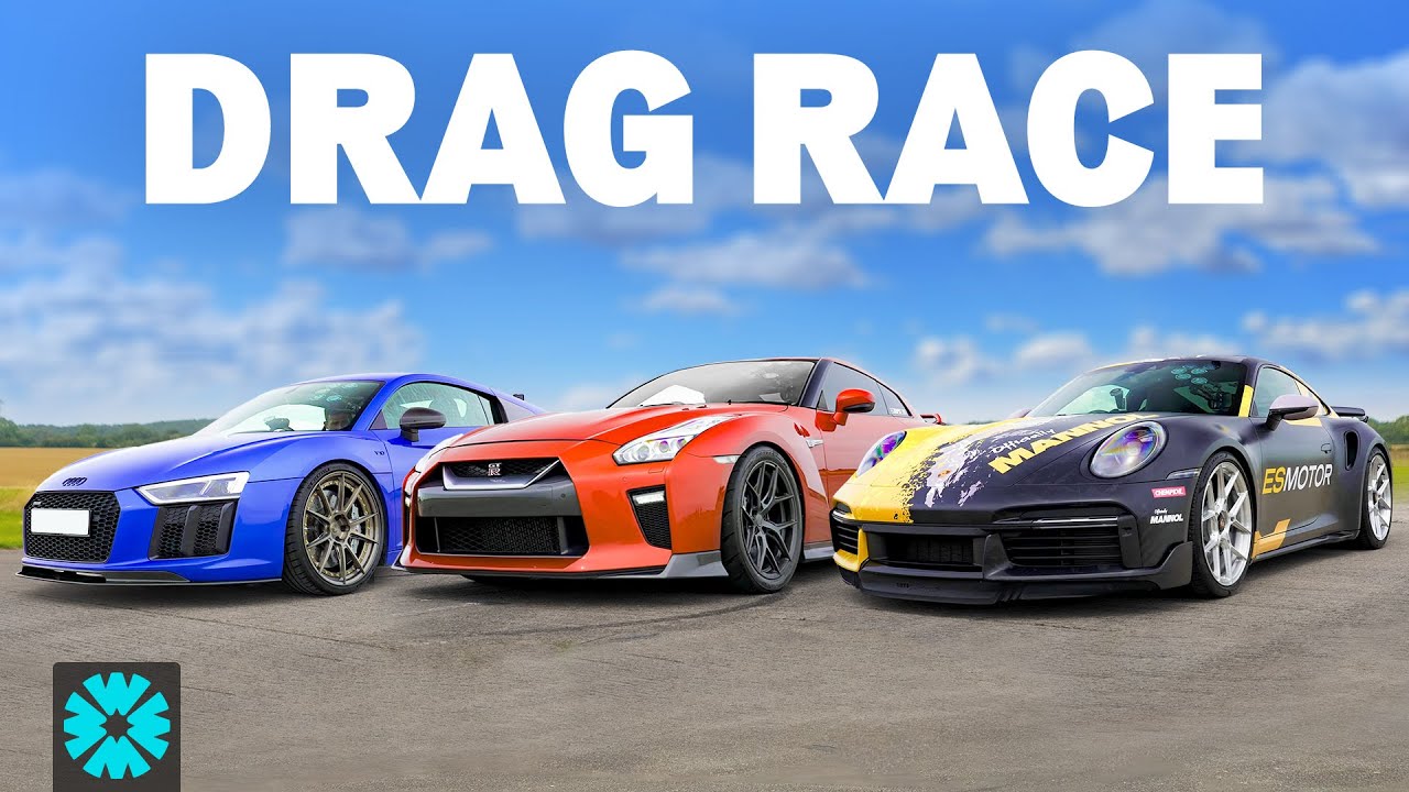 ТЮНИНГОВАЯ ДРЭГ-ГОНКА: 911 Turbo против R8 против GT-R