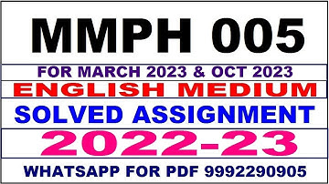 mmph 5 solved assignment 2022-23 | mmph 5 solved assignment in english 2022-2023 | mmph 5 2023