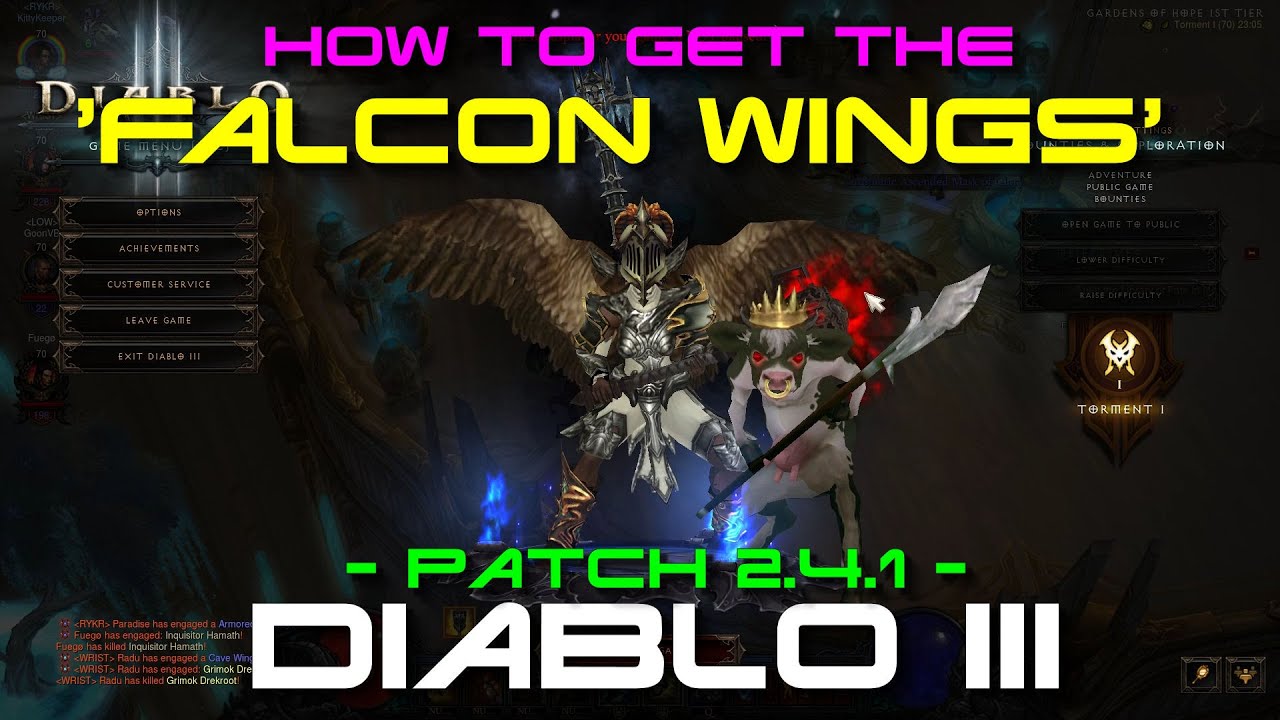 [1080p] [60FPS] Diablo III How to get Falcon's Wings! YouTube