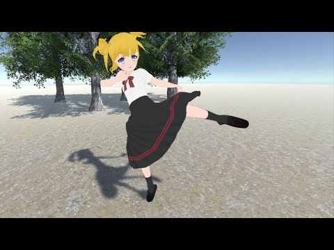 【MagicaCloth #9】キックする動作（長めのスカート）