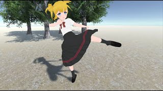 【MagicaCloth #9】キックする動作(長めのスカート)