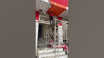 Hình ảnh thi công bảng hiệu cho mặt tiền công trình của đội ngũ 5E DESIGN #5edesign