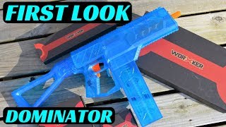 WORKER DOMINATOR (a 3 Stage Flywheel Nerf Blaster! And a 40 Round Mag!) Unboxing and First Look