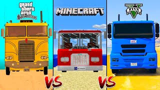 Minecraft Truck Mod vs GTA 5 American Truck vs GTA San Andreas Hauler Truck - Which is best?