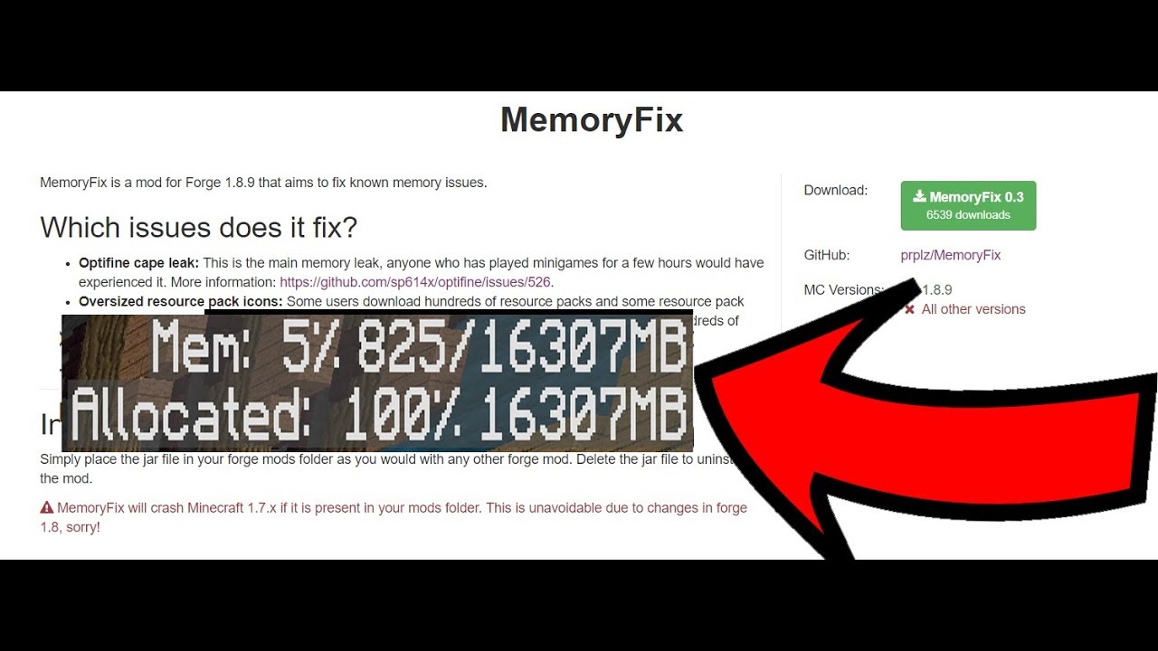 Prplz Memory Fix Instant World Loading Never Run Out Of Ram 1 8 9 Youtube
