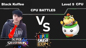 Smash Wii U Black Koffee(Donkey Kong) vs Level 9 CPU(Bowser Jr)