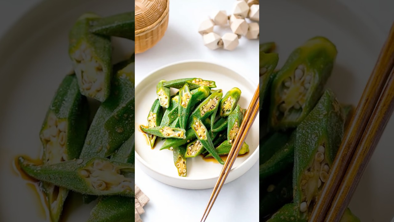 Easy Okra with Ginger Soy Sauce | Japanese Home Cooking #shorts #okrarecipe