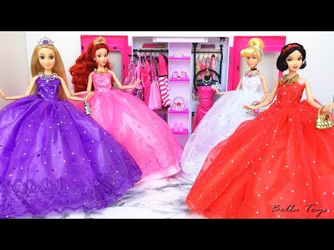 💖 Barbie Bebek elbiseler 💖 Disney Prensesi giyinmek 💖 kül kedisi Rapunzel karbeyaz Ariel denizkızı
