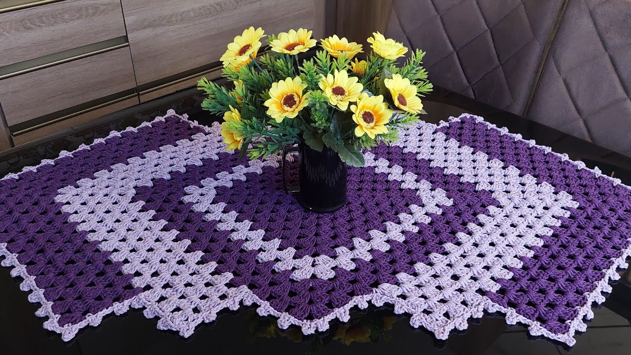 caminho de mesa de croche para iniciantes