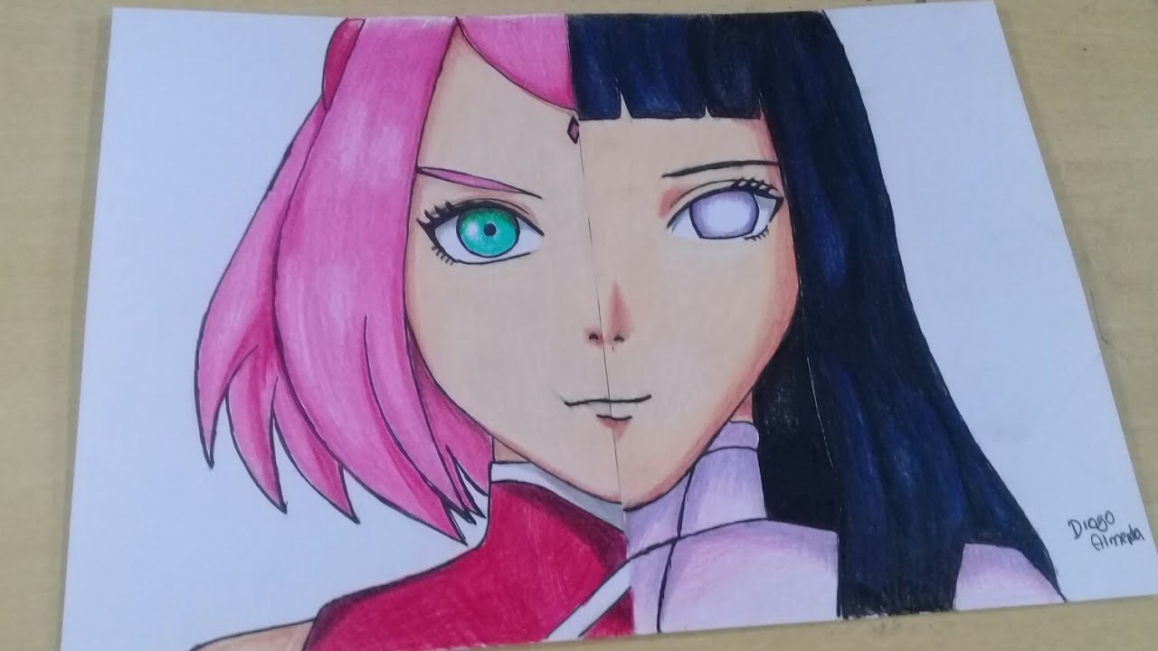 HINATA VS SAKURA DESENHANDO AO VIVO part 2 