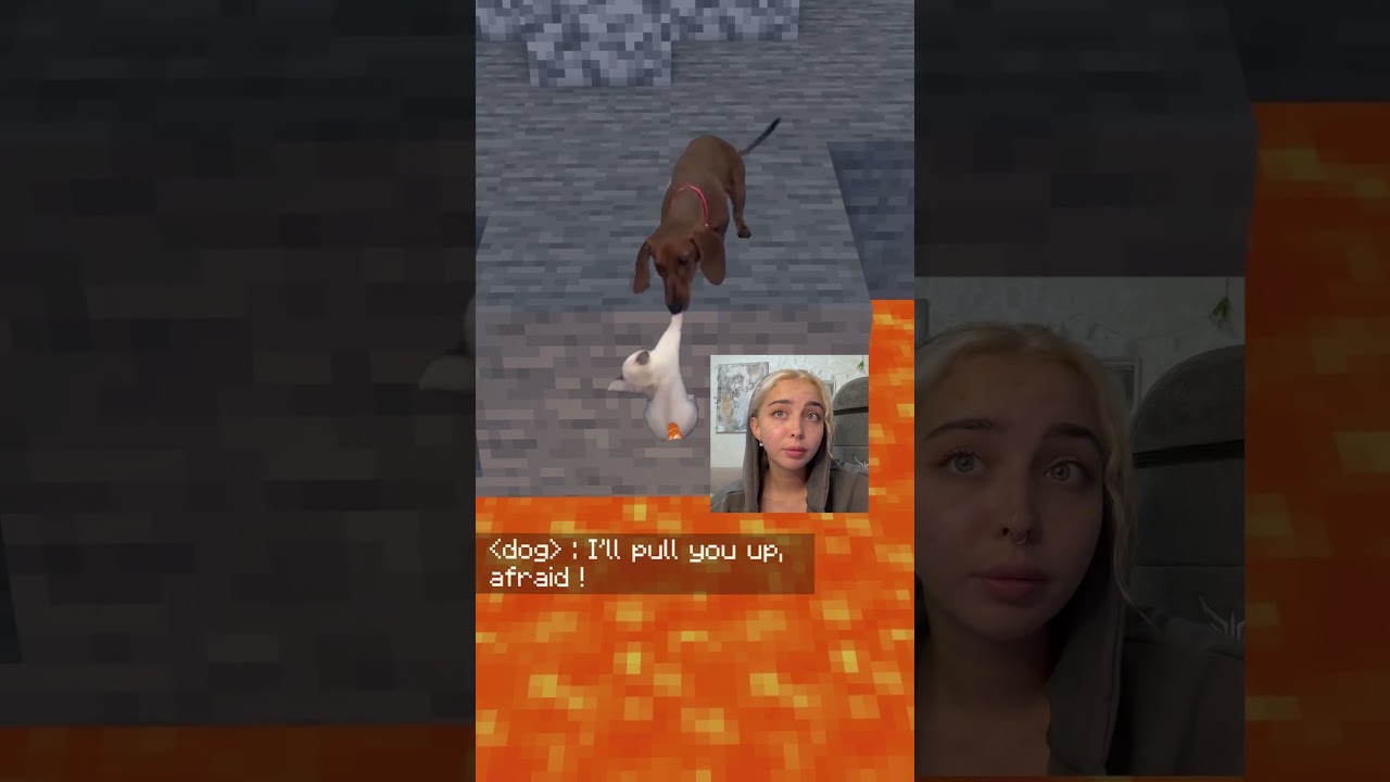 Dog Rescues a Cat in Minecraft 💖 