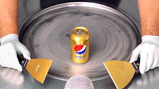 Pepsi Gold - Ice Cream Rolls | how to make a golden Pepsi Cola to Ice Cream (ASMR)