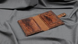 Портмоне из кожи своими руками + выкройка. Шьем простое кожаное портмоне / Leather wallet DIY