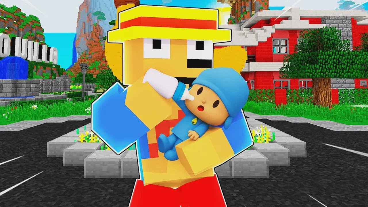 Taking Care of Pocoyo in Minecraft 👶 - YouTube