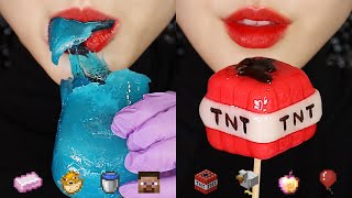 MINECRAFT FOOD ASMR FROZEN AGAR JELLY ASMR EMOJI FOOD ASMR 🧼