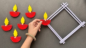 Diwali Wall Hanging Craft / Paper Diya Making / Diwali Decoration Ideas at Home / Diwali Craft Ideas