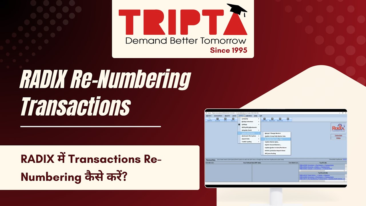 How to Re-Number Transactions in RADIX | Step-by-Step Guide - YouTube