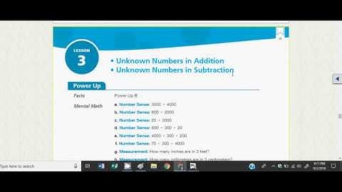 Unknown Numbers in Addition & Subtraction - Saxon Math 2018 Course 1 Lesson 3