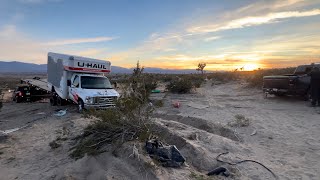 Box truck found in the desert & then recovered, buried sitting on rotors! @RaikouTransport