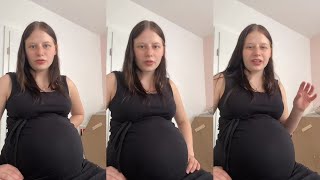 9 month pregnant girl with black dress