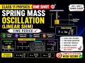 Spring Mass Oscillation (Linear SHM) 🔥 | Time Period Derivation + Numericals | Class 11 Physics
