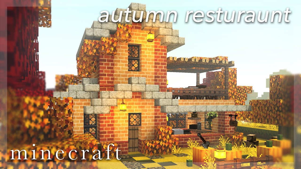 Minecraft Autumn Restaurant Mcbuildtober Mizuno S 16craft Texture Pack Youtube