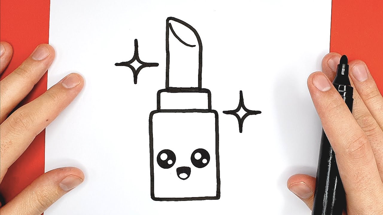 HOW TO DRAW A CUTE LIPSTICK, DRAW CUTE THINGS - YouTube