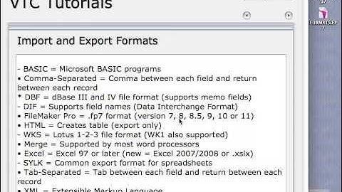 FileMaker Tutorial - 140 - Import and Export Defined