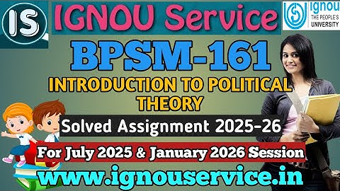 IGNOU BPSM-161 Solved Assignment English Medium 2025-26