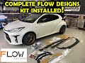 Flow Design GR Yaris Complete Kit | Splitter Install | Wing Extension | Rear Diffuser