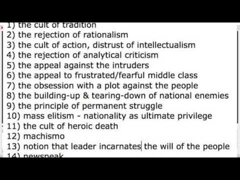 Ur Fascism (14 Signs of Fascism) by Umberto Eco