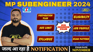MP SUB-Engineer Vacancy 2024 |Vyapam Syllabus, Exam Pattern & Eligibility Criteria |Complete Details