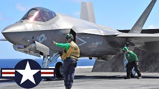 ВМС США. Мощные истребители F-35C Lightning II на авианосце USS George Washington CVN-73.