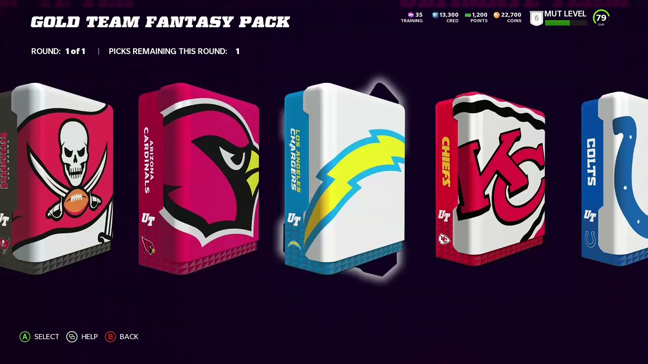 Madden 22 Pre Order Packs 16 Gold Team Fantasy Packs / two 86 OVR