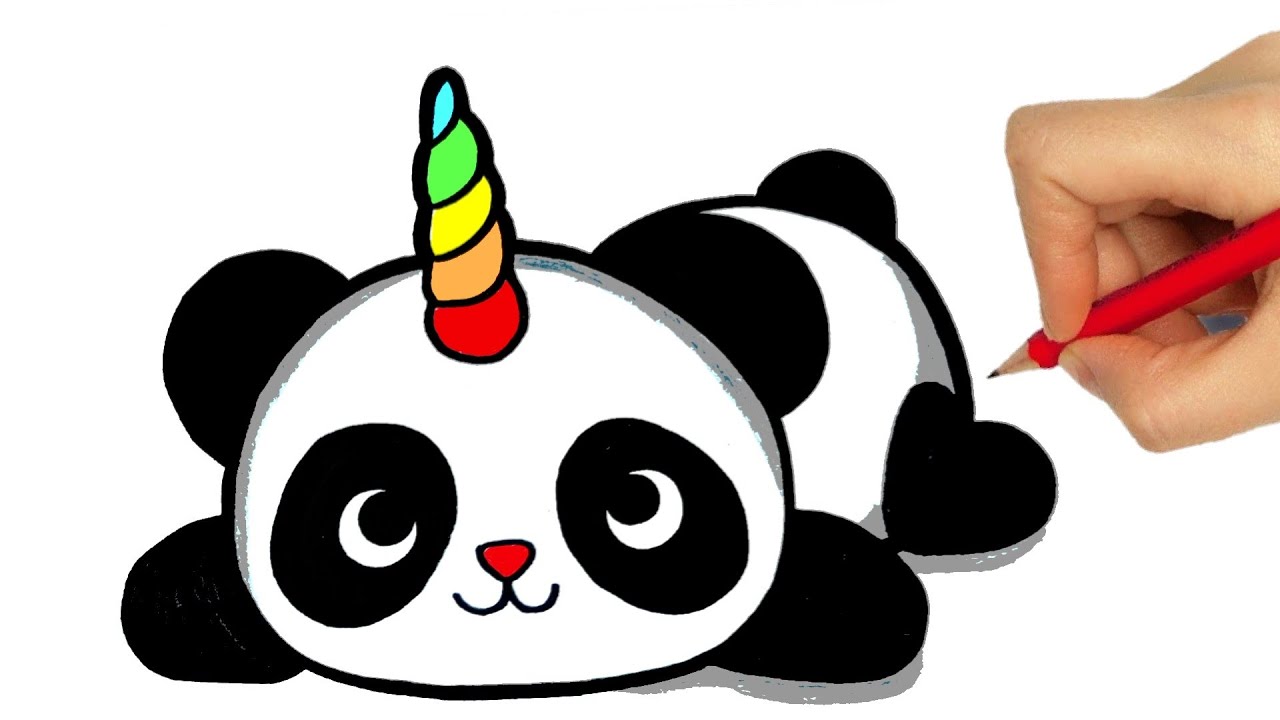 DRAWING A PANDA kawaii - dibujos kawaii - how to draw a cute panda 