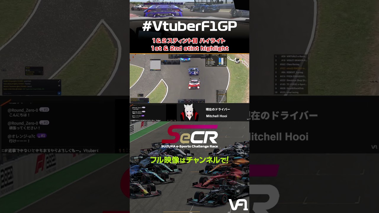 【iRacing】1&2スティント目 ハイライト | SeCR Suzuka 1000km #VtuberF1GP #モータースポーツ #SimRacing