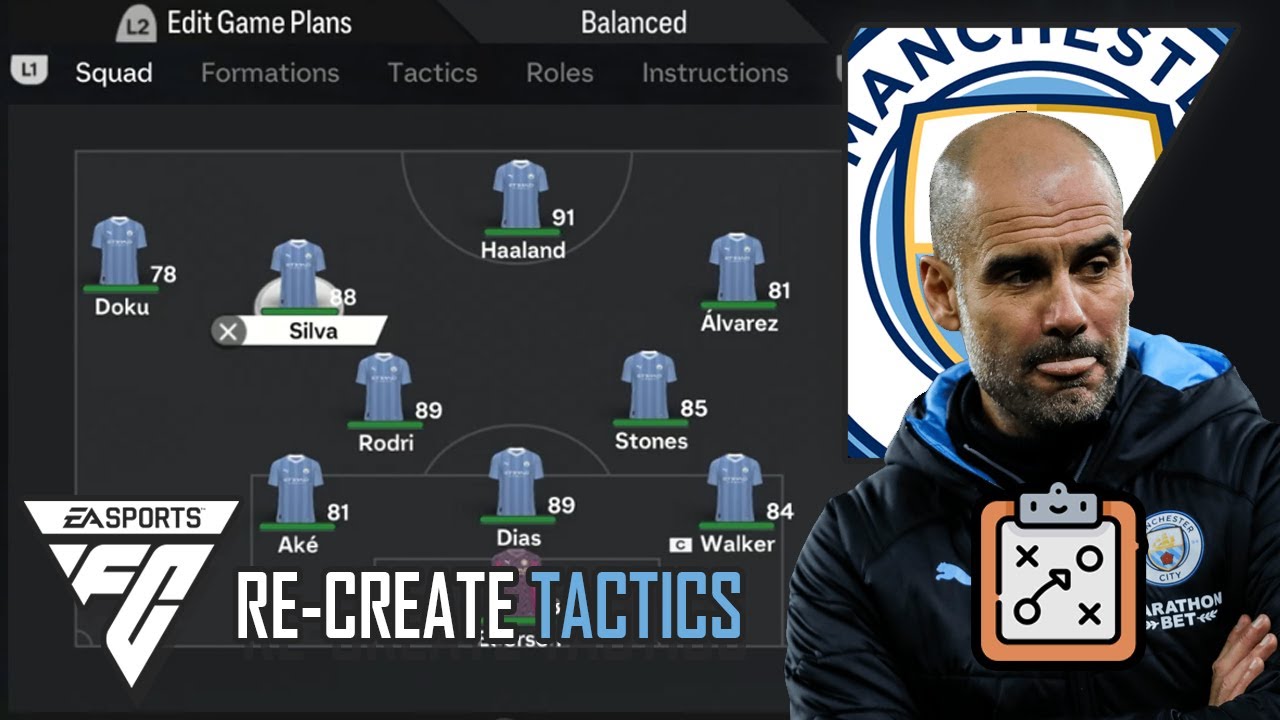 Play like Guardiola's Man City in FC 24 | NEW 3-2-4-1 Tactics! 🧠