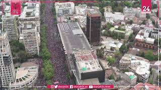 أكبر مظاهرات تشهدها شوارع سانتياجو عاصمة تشيلي رغم حظر التجول