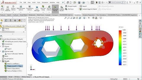 Solidworks simulation 165|  Structural analysis of bicycle wrench
