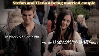Stefan and Elena being a married couple for 5 minutes 52 seconds straight