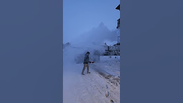 Boiling water instantaneously freezes during arctic chill, minus 32 Deg C Saskatchewan