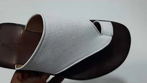 White Santorini Italian Leather Toe Loop Men Slippers