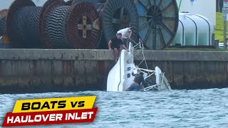 BOAT SINKING INSIDE THE INLET! CAPTAIN HANGS ON! | Boats vs Haulover Inlet