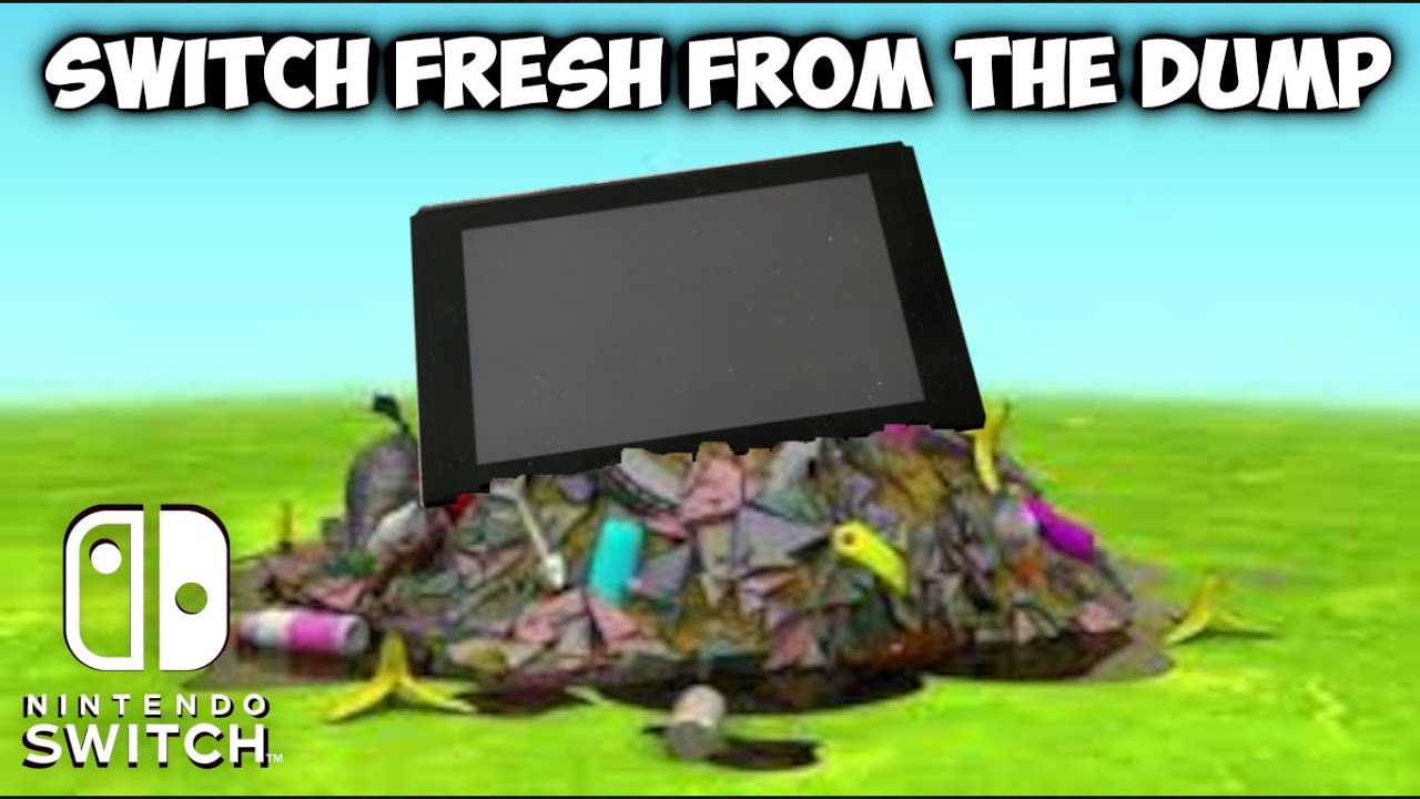 Nintendo Switch in bad condition, with a few 