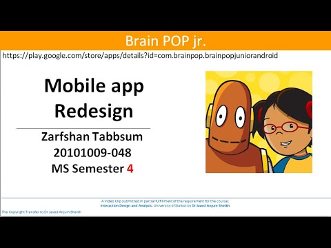 Brain POP Jr : Redesign Mobile App Project