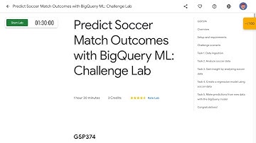 Predict Soccer Match Outcomes with BigQuery ML Challenge Lab GSP374