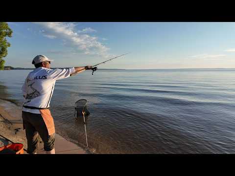 72 meters to bream. Gorky Reservoir. Feeder fishing in shallow water.