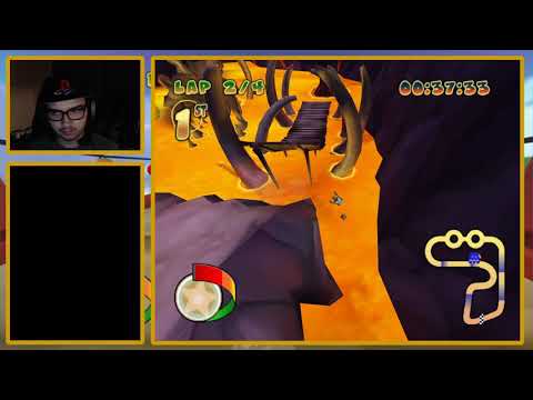 Pac-Man World Rally - Molten Mountain - Time Trial - 1:46.47