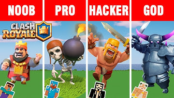 Minecraft battle: NOOB vs PRO vs HACKER vs GOD: CLASH ROYALE BUILD CHALLENGE  in Minecraft