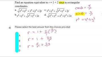 Day 8 Quiz (8) Write Polar Equation in Rectangle Coordinates